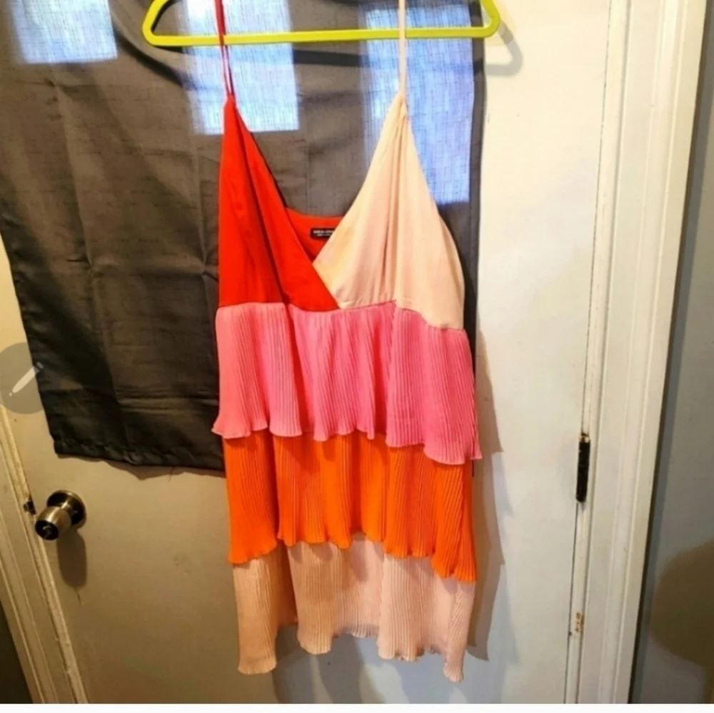 NWOT Shein 4x ruffle color block dress